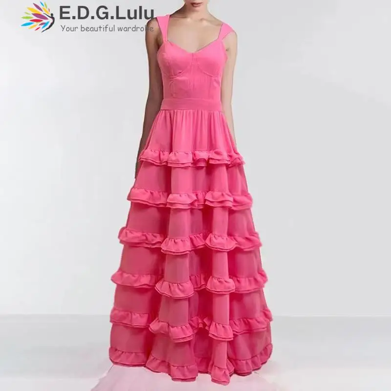 EDGLuLu Spaghetti Strap Strapless Birthday Dress For Woman Backless Party Evening Dress Elegant Cascade Ruffle Long Dress 0702
EDGLuLu Spaghetti Strap Strapless Birthday Dress For Woman Backless Party Evening Dress Elegant Cascade Ruffle Long Dress 0702