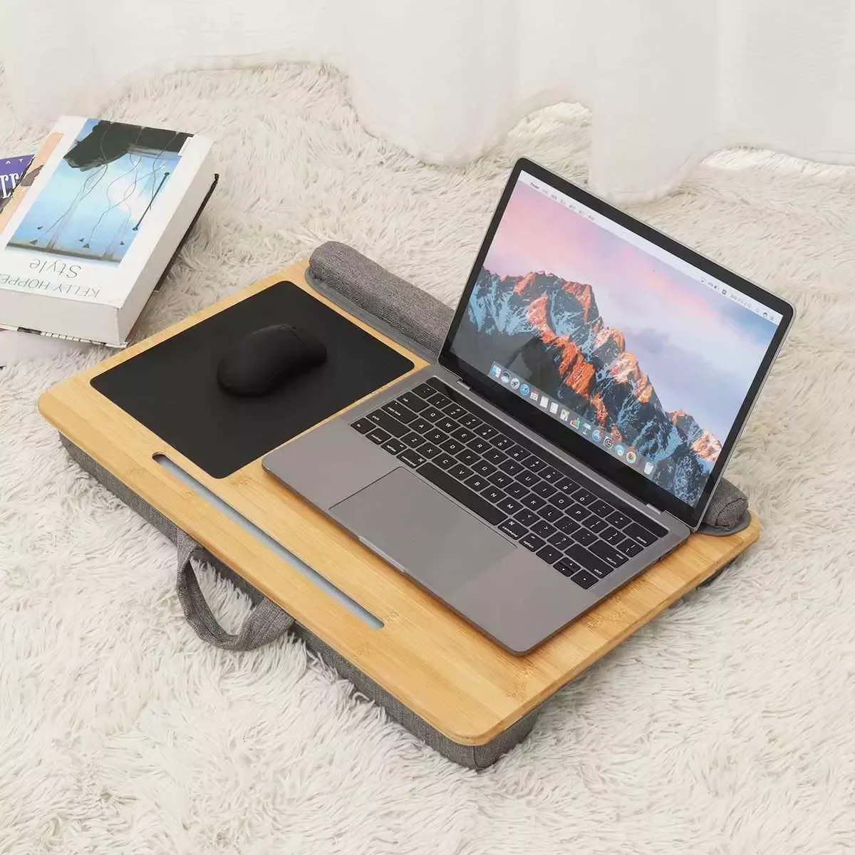 Portable Bamboo Laptop Desk Laptop Table Tray Computer Desk with Mouse Pad Wrist Cushion Support Travel Sofa Bed Lapdesks
Portable Bamboo Laptop Desk Laptop Table Tray Computer Desk with Mouse Pad Wrist Cushion Support Travel Sofa Bed Lapdesks