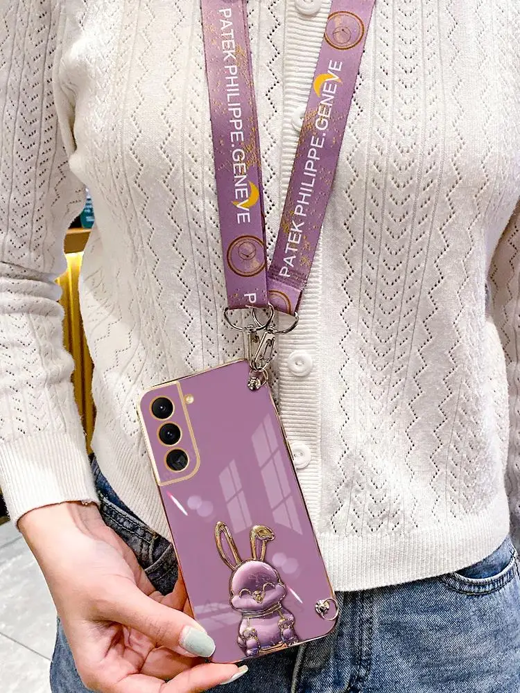 S 23 21 22 Crossbody Lanyard Plating Rabbit Case For Samsung Galaxy S23 S21 20 Fe S22 Plus Ultra S10 S23fe Silicone Cord Cover
S 23 21 22 Crossbody Lanyard Plating Rabbit Case For Samsung Galaxy S23 S21 20 Fe S22 Plus Ultra S10 S23fe Silicone Cord Cover