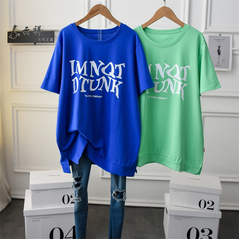 Women's Plus Size Casual T Shirt Clothes 2022 Summer Long Crew Neck Letter Printed Basic Tee Female Short Sleeve Oversized Tops
Women's Plus Size Casual T Shirt Clothes 2022 Summer Long Crew Neck Letter Printed Basic Tee Female Short Sleeve Oversized Tops