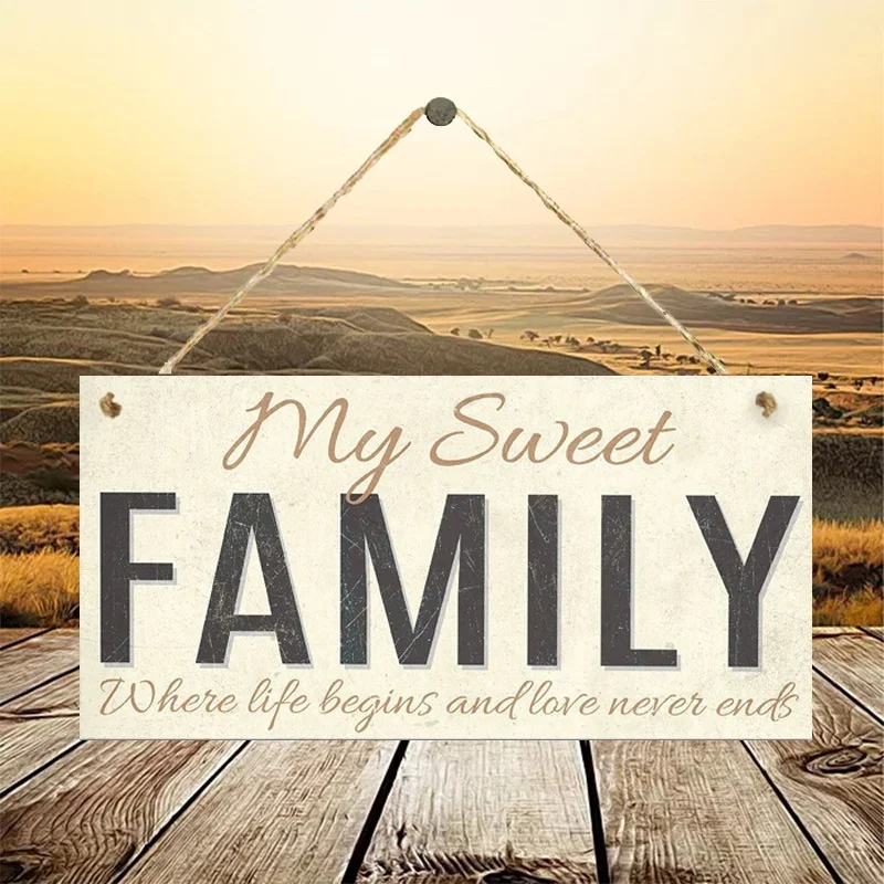 " My Sweet Family Where Life Begins and Love Were't Ends "Wooden Hanging Plaque Home Decoration
" My Sweet Family Where Life Begins and Love Were't Ends "Wooden Hanging Plaque Home Decoration