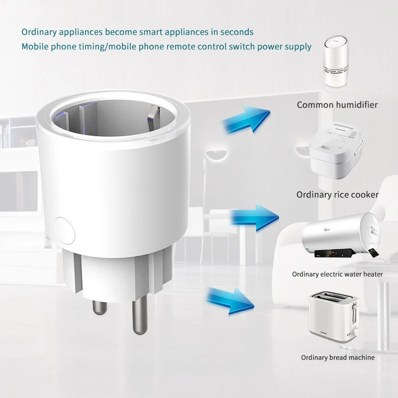 Smart Socket EU Standard Plug WIFI 10A Wireless Smart Life APP Remote Timing Voice Control Round Smart Socket Alexa Google Home
Smart Socket EU Standard Plug WIFI 10A Wireless Smart Life APP Remote Timing Voice Control Round Smart Socket Alexa Google Home
