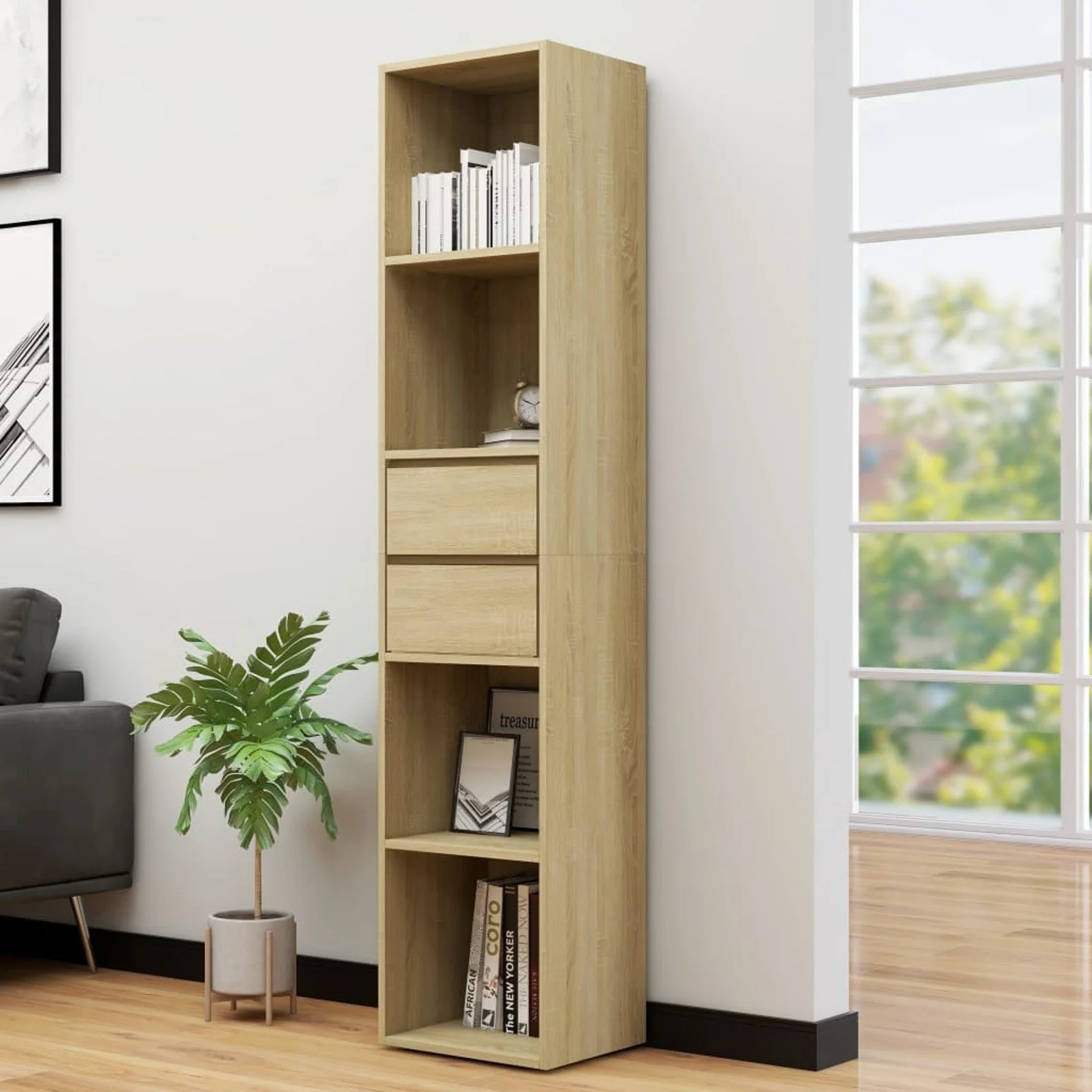 Book Cabinet Sonoma Oak 14.2"x11.8"x67.3" Chipboard
Book Cabinet Sonoma Oak 14.2"x11.8"x67.3" Chipboard