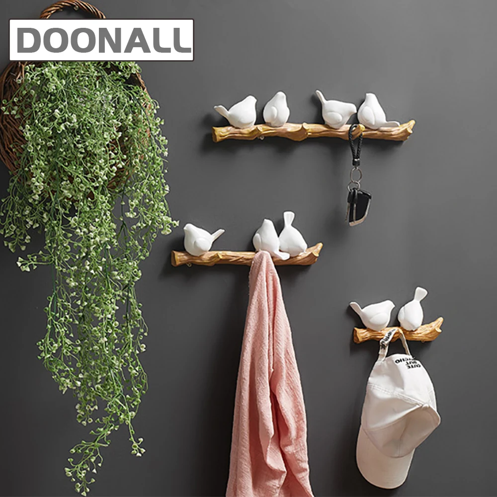 Clothes Hooks Wall Mounted White Stick, Birds On Tree Branch Decor Wall Mounted Coat Rack with Hooks for Coats Hats Keys Towels 
Clothes Hooks Wall Mounted White Stick, Birds On Tree Branch Decor Wall Mounted Coat Rack with Hooks for Coats Hats Keys Towels