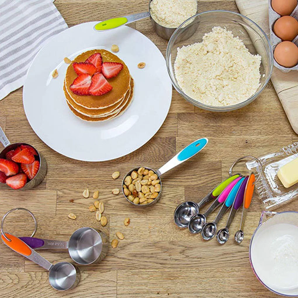 Набор из 10 мерных стаканчиков и ложек, штабелируемые измерительные инструменты из нержавеющей стали для жидкости и сухих ингредиентов
Набор из 10 мерных стаканчиков и ложек, штабелируемые измерительные инструменты из нержавеющей стали для жидкости и сухих ингредиентов