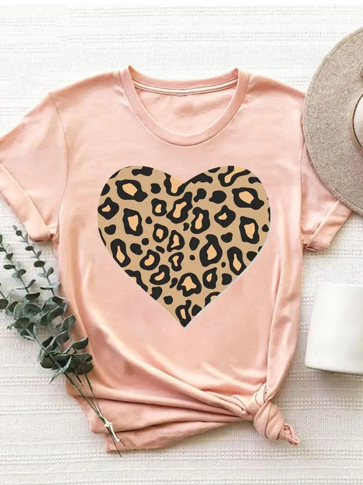 Women Short Sleeve Clothing Graphic T-shirt Trend Leopard Love Sweet 90s Clothes Fashion Basic Tee Top Print T Shirt
Women Short Sleeve Clothing Graphic T-shirt Trend Leopard Love Sweet 90s Clothes Fashion Basic Tee Top Print T Shirt