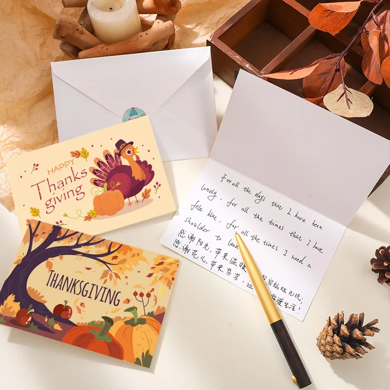 Writable Blessing Message Thanksgiving Greeting Card And Envelope Small Bussiness Holiday Party Decoration Packaging Supplies
Writable Blessing Message Thanksgiving Greeting Card And Envelope Small Bussiness Holiday Party Decoration Packaging Supplies