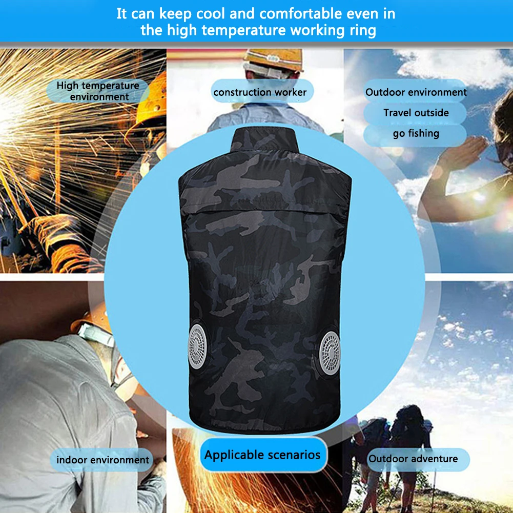 3 Gear Wind Speed Breathable Outdoor Cooling Fan Vest 9-blade Fan Waistcoat Wear-resistant Sunscreen Vest For Cycling Camping
3 Gear Wind Speed Breathable Outdoor Cooling Fan Vest 9-blade Fan Waistcoat Wear-resistant Sunscreen Vest For Cycling Camping