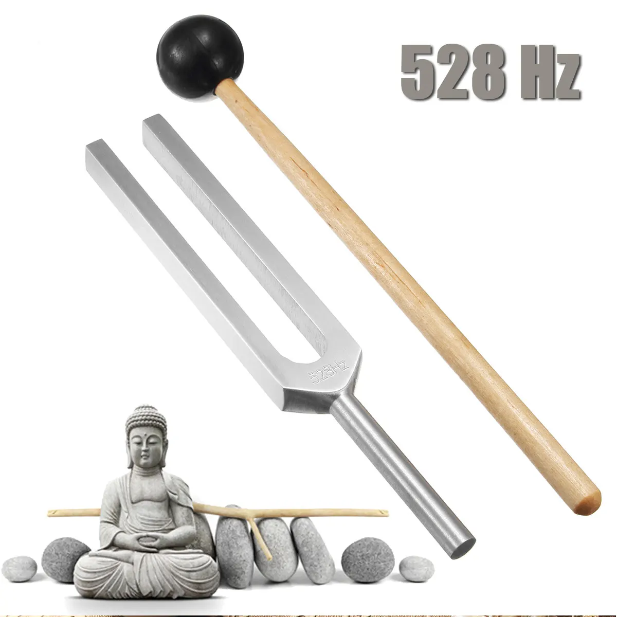 

Aluminum Alloy Tuning Fork Chakra Hammer 528Hz Sound Healing Therapy Diagnostic with Mallet for Healing Relaxation Health Care