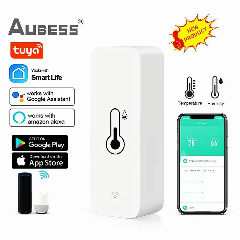 Tuya Smart Wifi Temperature And Humidity Sensor,Smart Home Garden App Remote Monitor Vonice Control,Work With Alexa Google Home
Tuya Smart Wifi Temperature And Humidity Sensor,Smart Home Garden App Remote Monitor Vonice Control,Work With Alexa Google Home