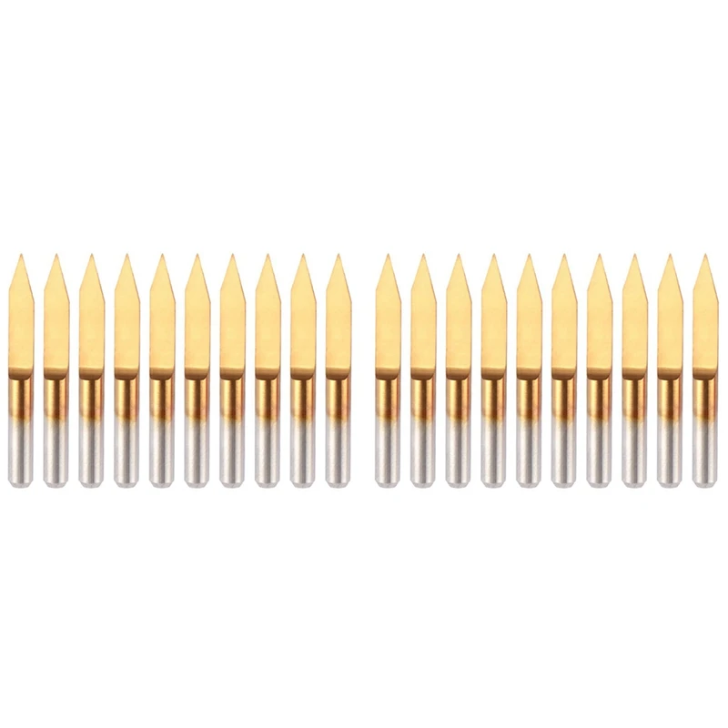 20Pcs 30 Degree 0.1Mm Tip Titanium Coated Flat Bottom Carbide PCB Engraving Bits V-Shape CNC Router Cutter Cutting Tool
20Pcs 30 Degree 0.1Mm Tip Titanium Coated Flat Bottom Carbide PCB Engraving Bits V-Shape CNC Router Cutter Cutting Tool