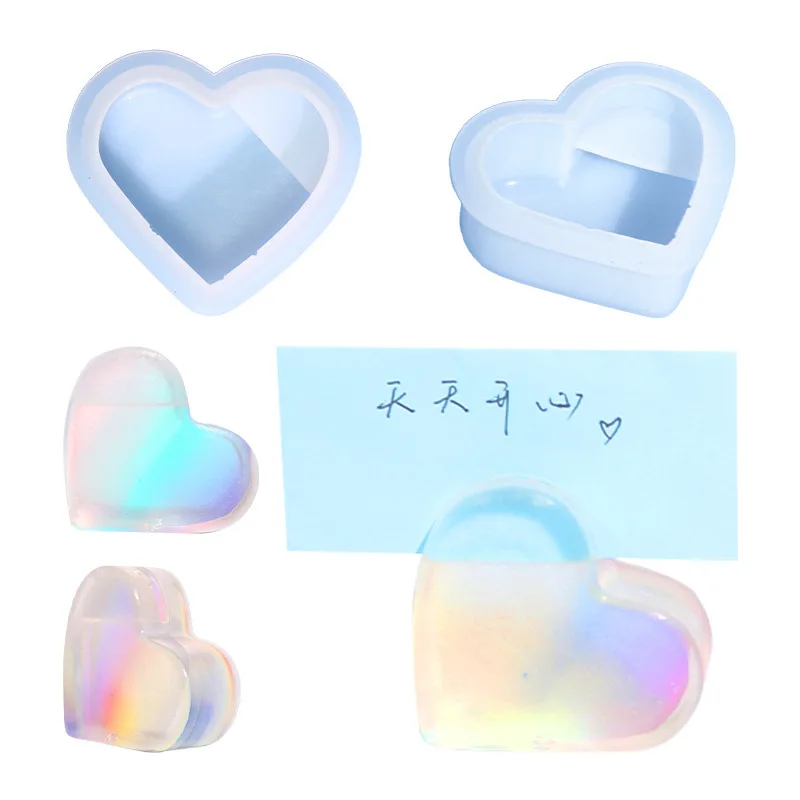 3D мини-форма в виде сердца из смолы, форма для заметок, «сделай сам», держатель для визиток из эпоксидной смолы, держатель для этикеток, украшение для рабочего стола, литье 
3D мини-форма в виде сердца из смолы, форма для заметок, «сделай сам», держатель для визиток из эпоксидной смолы, держатель для этикеток, украшение для рабочего стола, литье