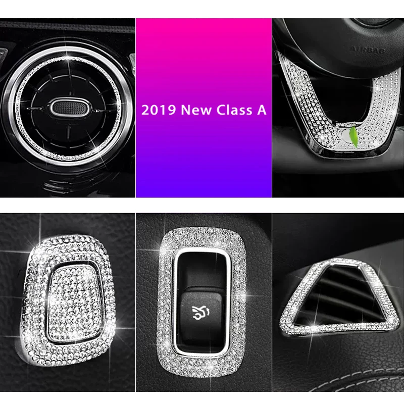 Diamond Car Steering Wheel Air Vent Gear Shift Cover Special Decoration Sticker For Mercedes Benz New A Class 2019-2021 Interior
Diamond Car Steering Wheel Air Vent Gear Shift Cover Special Decoration Sticker For Mercedes Benz New A Class 2019-2021 Interior