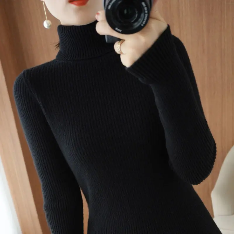 Korean Fashion Female Clothing Women's Turtleneck Autumn Winter 2022 Knitted Wool Woman Sweater Long Sleeve Slim Basic Pullover
Korean Fashion Female Clothing Women's Turtleneck Autumn Winter 2022 Knitted Wool Woman Sweater Long Sleeve Slim Basic Pullover