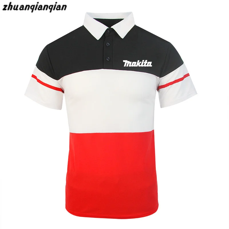 Makita 2022 Summer Men's Hot Sale Short Sleeve Top Fashion Two Tone Splicing Webbing Design Casual Men's Short Sleeve POLO Shirt
Makita 2022 Summer Men's Hot Sale Short Sleeve Top Fashion Two Tone Splicing Webbing Design Casual Men's Short Sleeve POLO Shirt