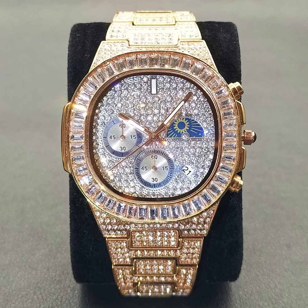 MISSFOX Men Watches Exquisite Design Stainless Steel Waterproof Male Quartz Wristwatch Rose-Gold Diamond Luxury Brand Mens Clock
MISSFOX Men Watches Exquisite Design Stainless Steel Waterproof Male Quartz Wristwatch Rose-Gold Diamond Luxury Brand Mens Clock