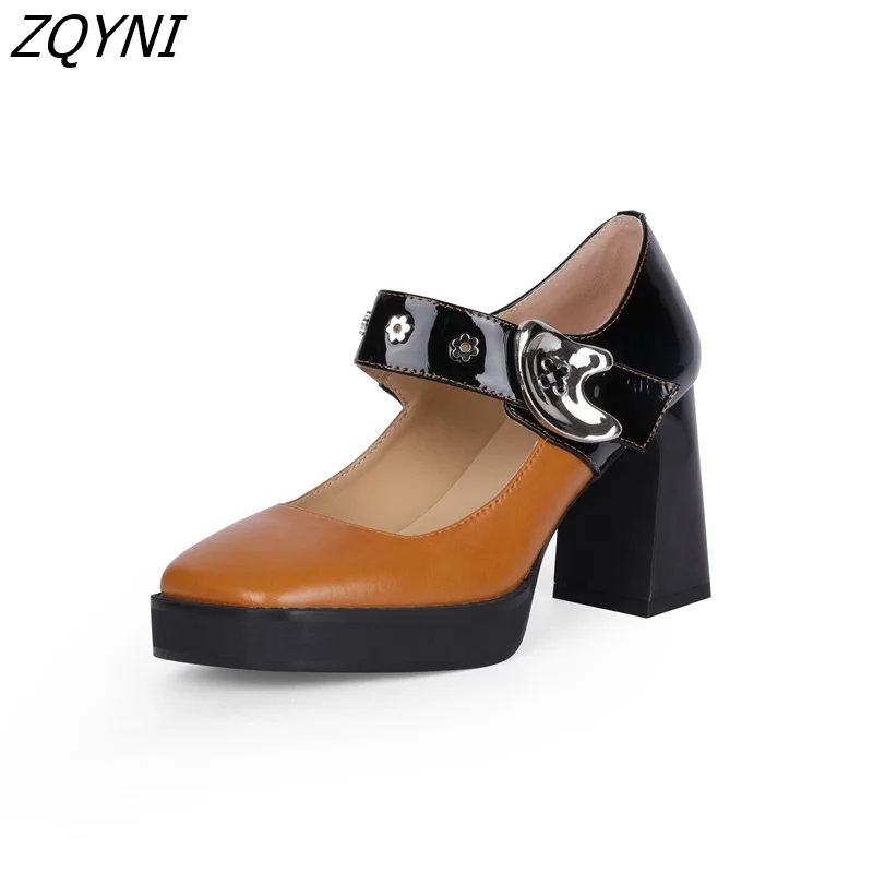 ZQYNI women's single line belt square head ribbon leather platform thick bottom thick high heels large 34-41 autumn 2022
ZQYNI women's single line belt square head ribbon leather platform thick bottom thick high heels large 34-41 autumn 2022
