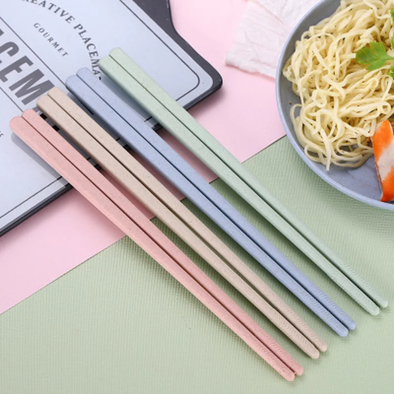 Палочки для еды из пшеничной соломы - переносные японские столовые приборы для отелей и ресторанов, негладкий китайский кухонный инструмент.