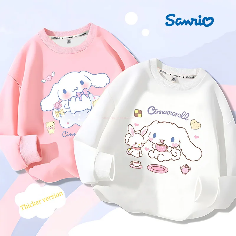 Толстовка для девочек с мультяшным принтом Sanrio Cinnamoroll, осенне-зимняя утепленная секционная толстовка, модная одежда для девочек
Толстовка для девочек с мультяшным принтом Sanrio Cinnamoroll, осенне-зимняя утепленная секционная толстовка, модная одежда для девочек
