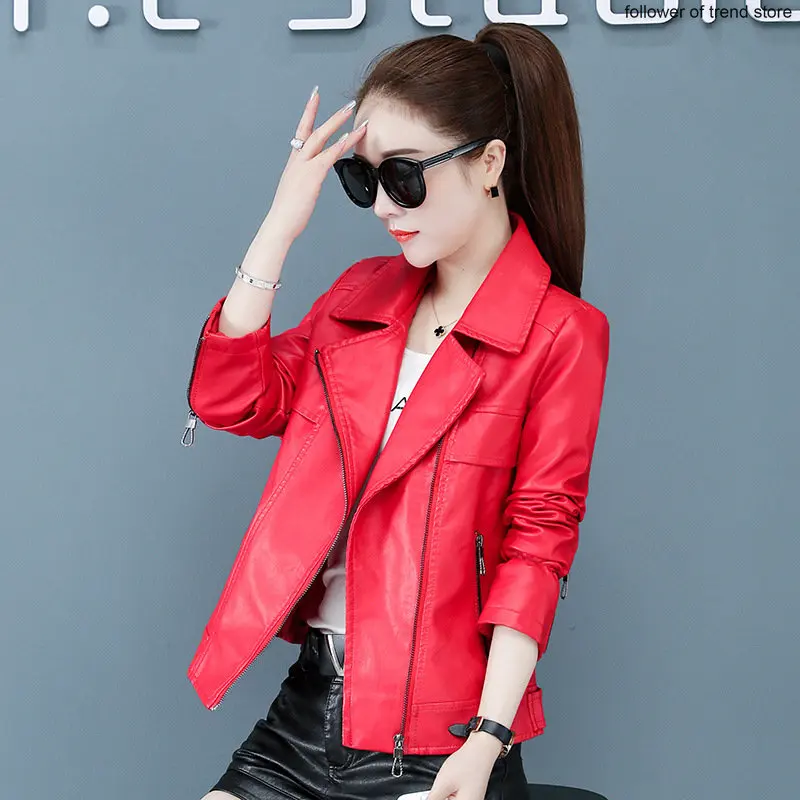Red Leather Jacket Spring and Autumn Women's Autumn This Year's Popular Jacket Ladies Short Pu Leather Coat Skinny Lady Jackets
Red Leather Jacket Spring and Autumn Women's Autumn This Year's Popular Jacket Ladies Short Pu Leather Coat Skinny Lady Jackets