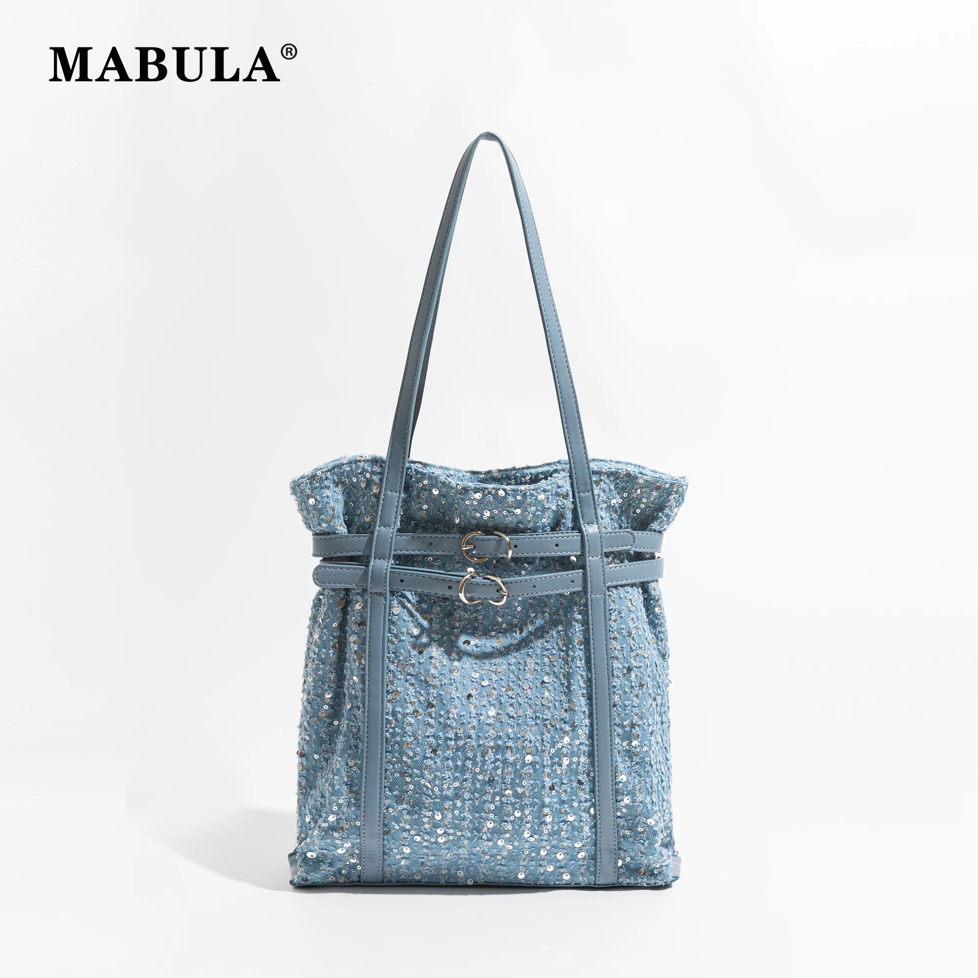 MABULA Fashion Women Denim Shoulder Bag Large Capacity Casual Tote Bag Striped Canvas High Quality Handbag Female PU Leather Bag
MABULA Fashion Women Denim Shoulder Bag Large Capacity Casual Tote Bag Striped Canvas High Quality Handbag Female PU Leather Bag