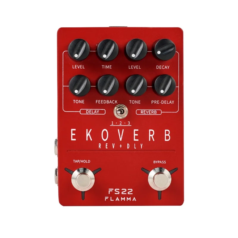 

FLAMMA FS22 Ekoverb Dual Reverb Delay Pedal with Freeze and Trail On Function with Power Supply