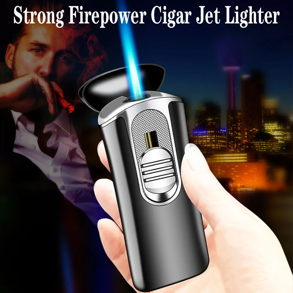 New Windproof Torch Gas Lighters Outdoor Blue Flame Camping Butane Lighters Portable Jet Kitchen Lighter Gadgets For Men
New Windproof Torch Gas Lighters Outdoor Blue Flame Camping Butane Lighters Portable Jet Kitchen Lighter Gadgets For Men