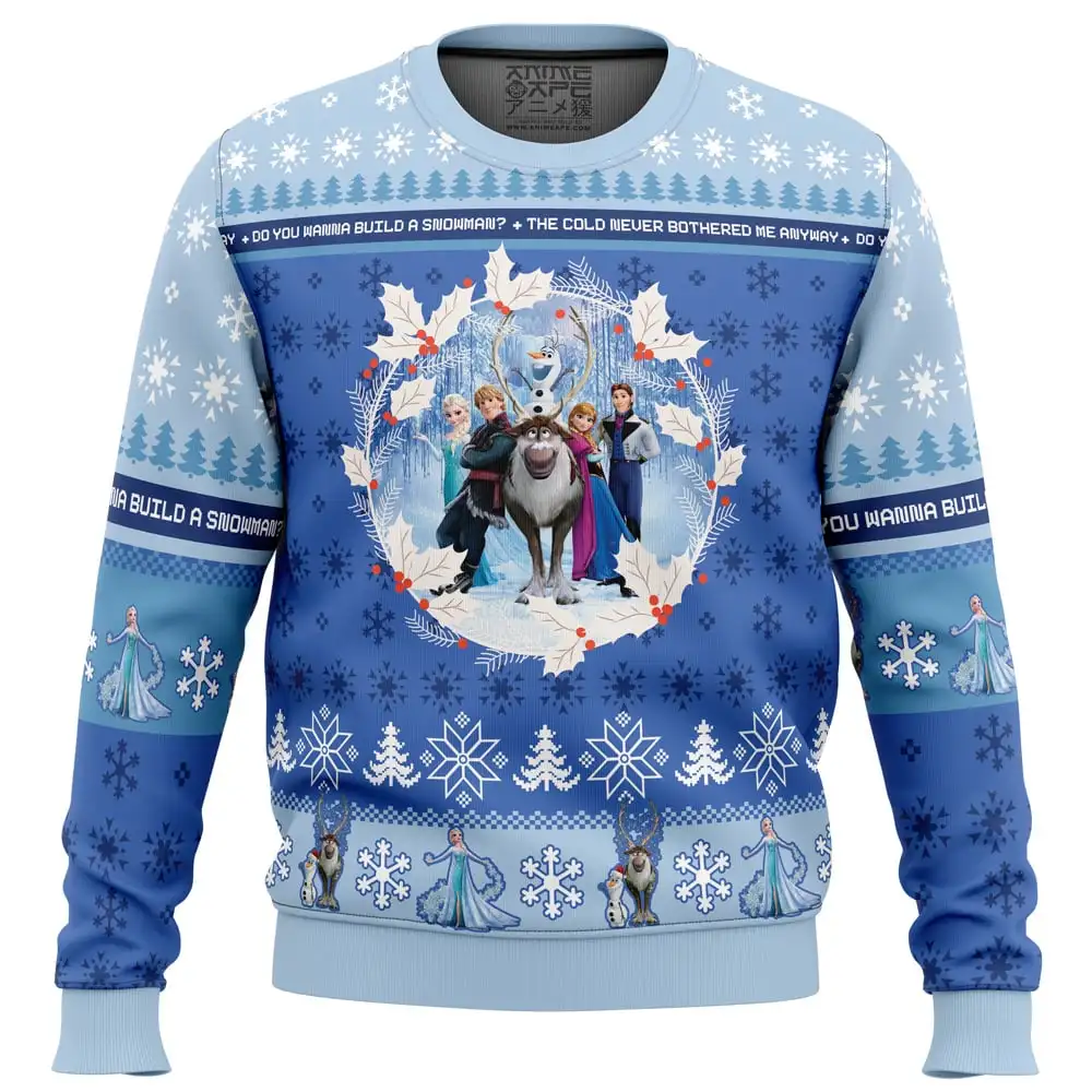 

Рождественский свитер с изображением Диснея из мультфильма «Холодное сердце», Подарочный пуловер с Санта-Клаусом, Мужской свитшот с 3D рисунком на осень и зиму