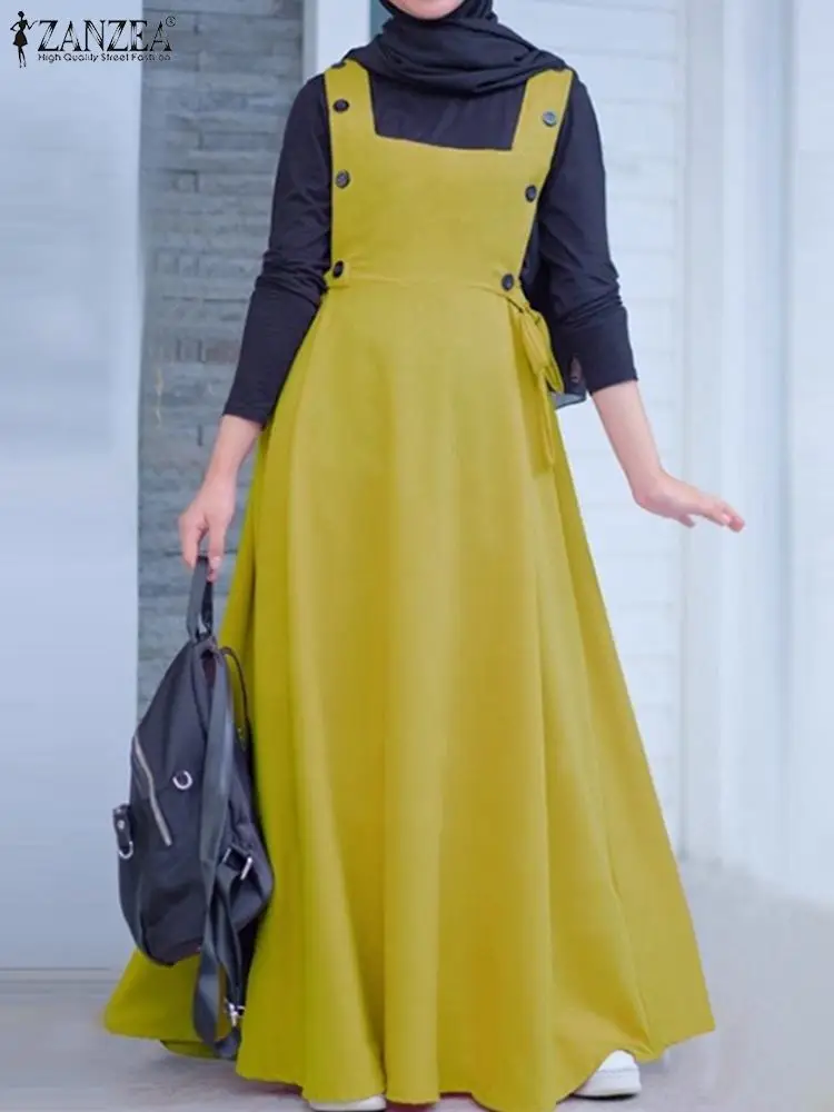 ZANZEA Summer Overalls Dress Vintage Women Straps Solid A-line Party Sundress Robe Femme Square Neck Turkey Abaya Hijab Dress
ZANZEA Summer Overalls Dress Vintage Women Straps Solid A-line Party Sundress Robe Femme Square Neck Turkey Abaya Hijab Dress
