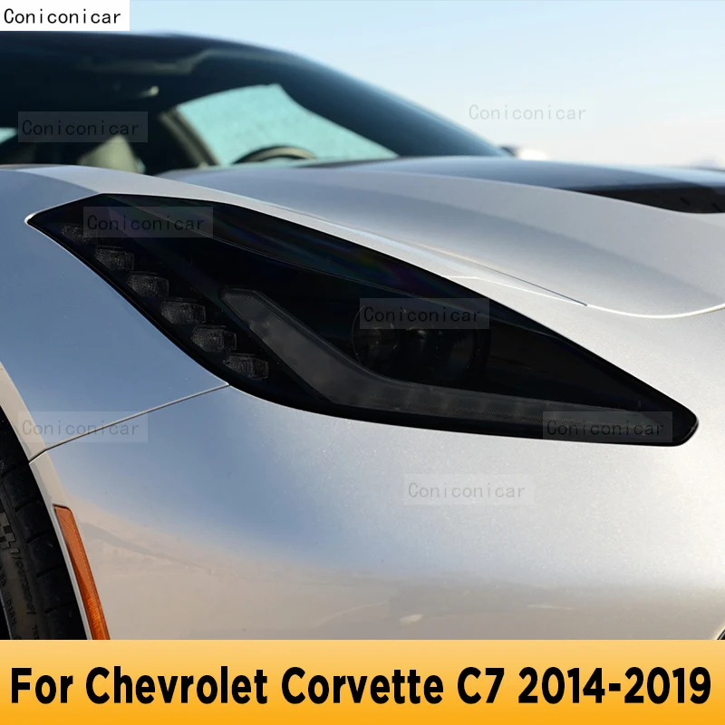

Car Headlight Protection Tint Anti-Scratch Black Protective Film TPU Stickers For Chevrolet Corvette C7 2014-2019 Accessories
