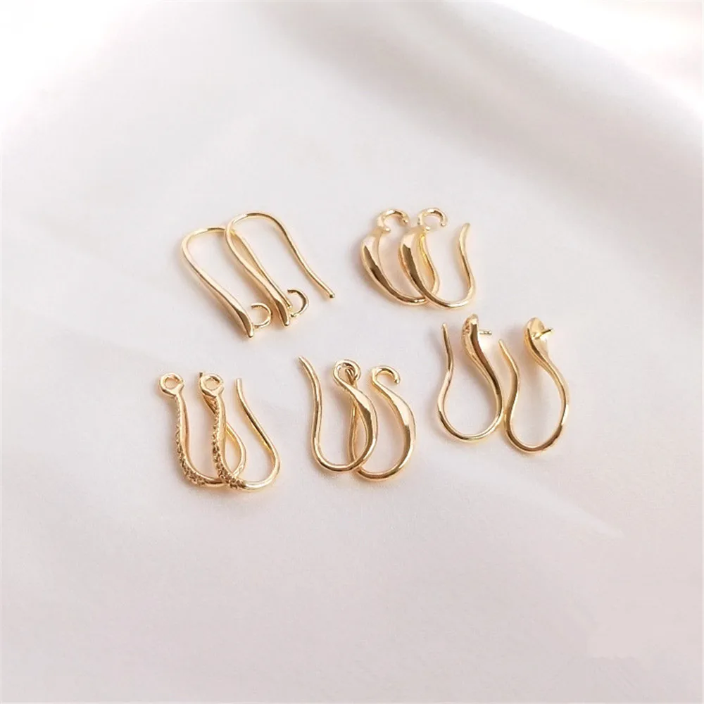 14K Gold Filled Plated Earhook thickened earpin accessories with bead holder Hand made tassel earpin earrings DIY material
14K Gold Filled Plated Earhook thickened earpin accessories with bead holder Hand made tassel earpin earrings DIY material