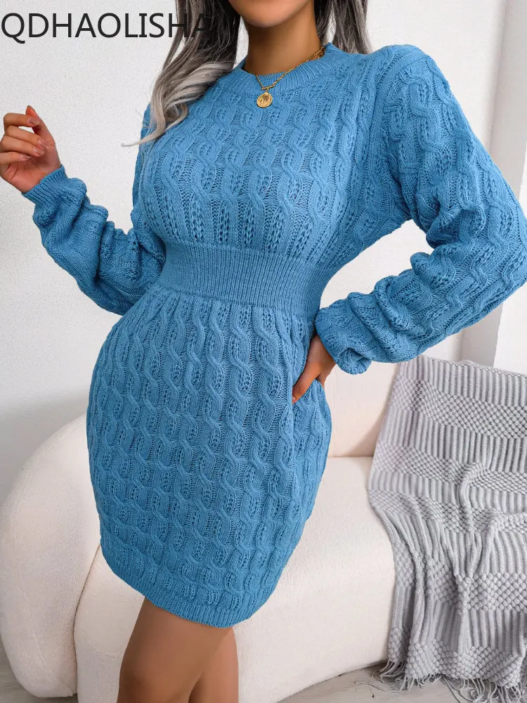 Autumn Winter New Fashion Leisure Fried Dough Twist Waist Pack Hip Dress Bottom Wool Dress Pullover Sweater Women's Wear Sexy
Autumn Winter New Fashion Leisure Fried Dough Twist Waist Pack Hip Dress Bottom Wool Dress Pullover Sweater Women's Wear Sexy