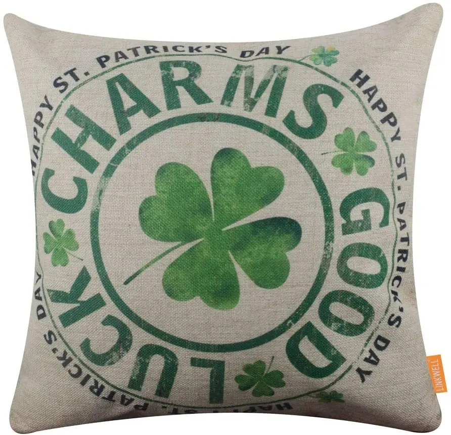Pillow Cover St. Patrick Day Seasonal Gifts Burlap Decorative Cushion Cover Retro Good Luck Charms
Pillow Cover St. Patrick Day Seasonal Gifts Burlap Decorative Cushion Cover Retro Good Luck Charms