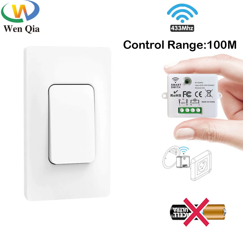 Wireless Self Powered Light Switch No Need Battery Water Proof Wall Switch 220V 10A Mini Receiver Use for Home Light Lamp Fan
Wireless Self Powered Light Switch No Need Battery Water Proof Wall Switch 220V 10A Mini Receiver Use for Home Light Lamp Fan
