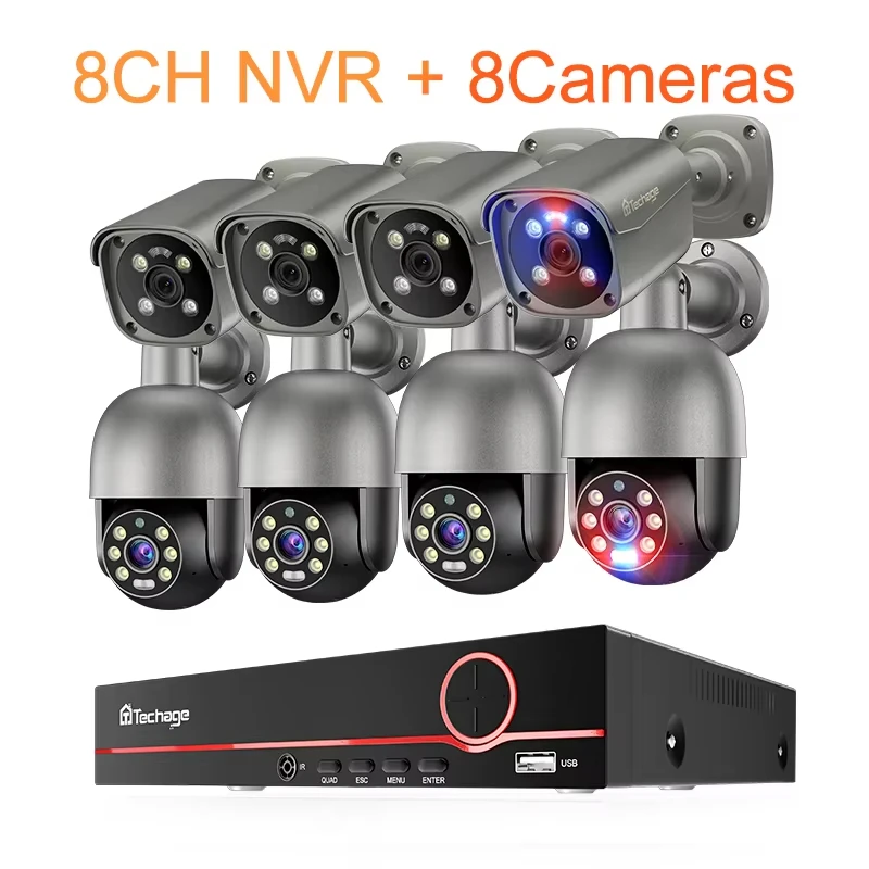 Комплект камер видеонаблюдения Techage 605GP-AI-PT825G-80P 4K 8MP
Комплект камер видеонаблюдения Techage 605GP-AI-PT825G-80P 4K 8MP