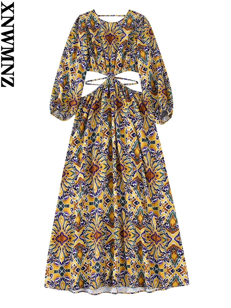 XNWMNZ 2022 Women Fashion With Tied Hollow Out Printed Midi Dress Vintage Elastic Waist Backless Thin Straps Female Dresses
XNWMNZ 2022 Women Fashion With Tied Hollow Out Printed Midi Dress Vintage Elastic Waist Backless Thin Straps Female Dresses