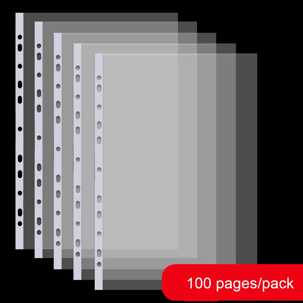 100 Pages/pack Multipurpose 11-hole Loose-Leaf Document Pocket Clear A4 Transparent PP Sheet Protectors Waterproof File Pouch
100 Pages/pack Multipurpose 11-hole Loose-Leaf Document Pocket Clear A4 Transparent PP Sheet Protectors Waterproof File Pouch