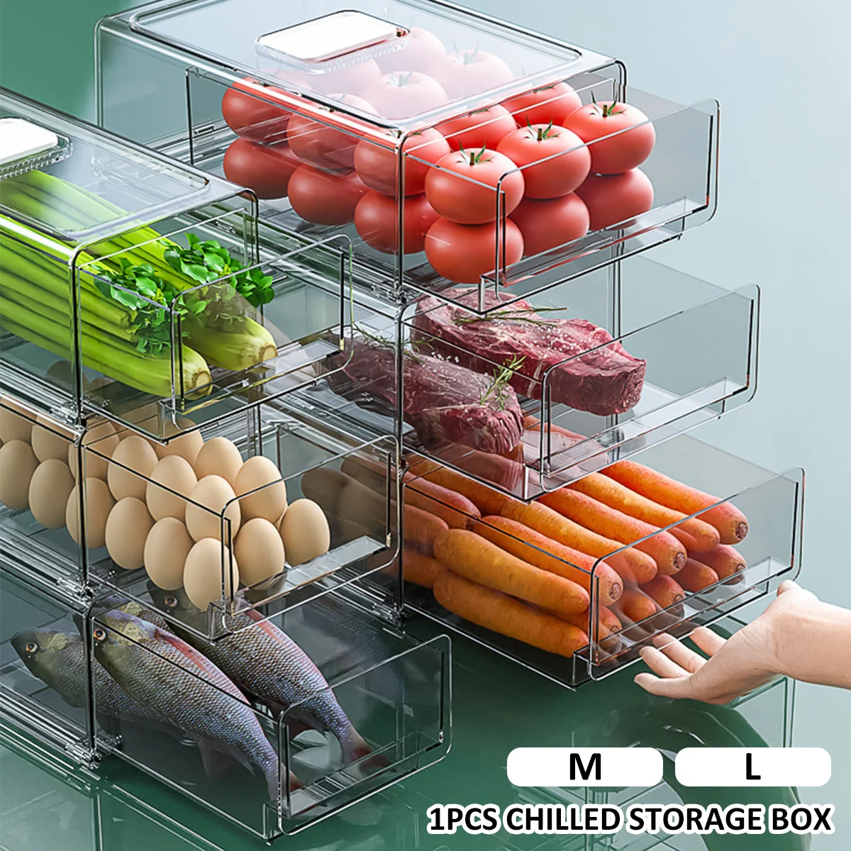 Refrigerator Drawer Storage Box Fresh-Keeping Box Drawer Fridge Organizer Transparent Storage Container for Home Kitchen
Refrigerator Drawer Storage Box Fresh-Keeping Box Drawer Fridge Organizer Transparent Storage Container for Home Kitchen