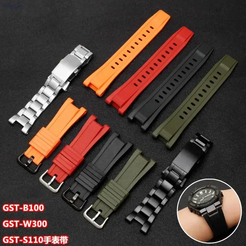 Ремешок из смолы мужские аксессуары для часов браслет Casio GST-S130 S110 S100 W130L W100 W110 210