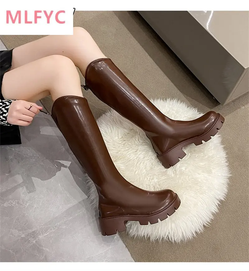 

Autumn and winter fashion but knee high boots women's thick heel 2022 new net red show thin and tall knight boots