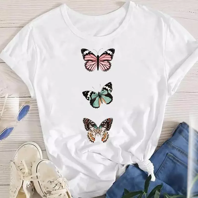 Women Lady Tees Female 2022 Spring Butterfly Summer Short Sleeve Fashion Cartoon Clothes Print Graphic Tops Tshirt T-Shirt
Women Lady Tees Female 2022 Spring Butterfly Summer Short Sleeve Fashion Cartoon Clothes Print Graphic Tops Tshirt T-Shirt