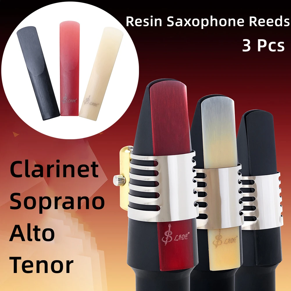3Pcs Resin Plastic Saxophone Reeds Parts For Clarinet Soprano Alto Tenor Sax Woodwind Instrument Parts Easy To Blow Easy Control
3Pcs Resin Plastic Saxophone Reeds Parts For Clarinet Soprano Alto Tenor Sax Woodwind Instrument Parts Easy To Blow Easy Control