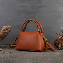 Handbag Genuine Leather Large Capacity Shoulder Bag High Grade Literature and Art Country Style Crossbody Bag Womens Bag