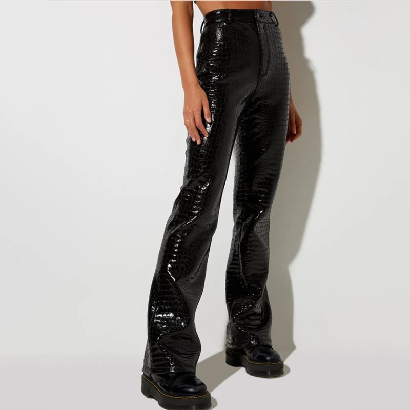 Goth Punk Faux PU Leather Pants Y2K Streetwear Grunge Black High Waist Straight Pants Goth Women Autumn Trousers Techwear
Goth Punk Faux PU Leather Pants Y2K Streetwear Grunge Black High Waist Straight Pants Goth Women Autumn Trousers Techwear