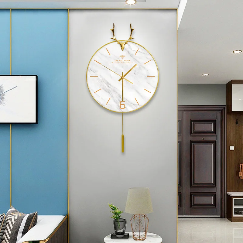Home & Garden Nordic Light Luxury Deer Head Clock Home Wall Clock Living Room Swing Clock Wall Watch Mute Decorative Clock
Home & Garden Nordic Light Luxury Deer Head Clock Home Wall Clock Living Room Swing Clock Wall Watch Mute Decorative Clock