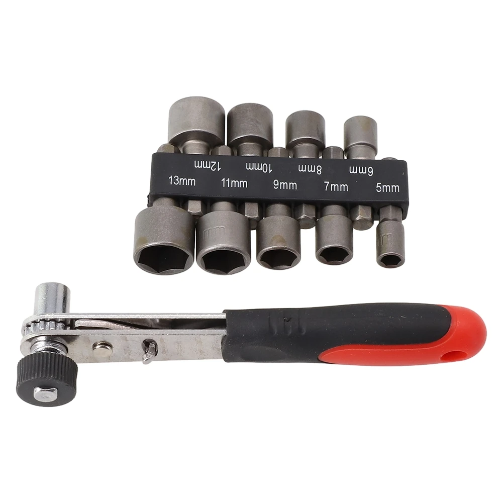 10 Pcs Ratchet Socket Wrench 5/6/7/8/9/10/11/12/13mm Drill Bit Adapter 1/4'' Nut Drivers Spanner Set For Repairing Manual Tool
10 Pcs Ratchet Socket Wrench 5/6/7/8/9/10/11/12/13mm Drill Bit Adapter 1/4'' Nut Drivers Spanner Set For Repairing Manual Tool