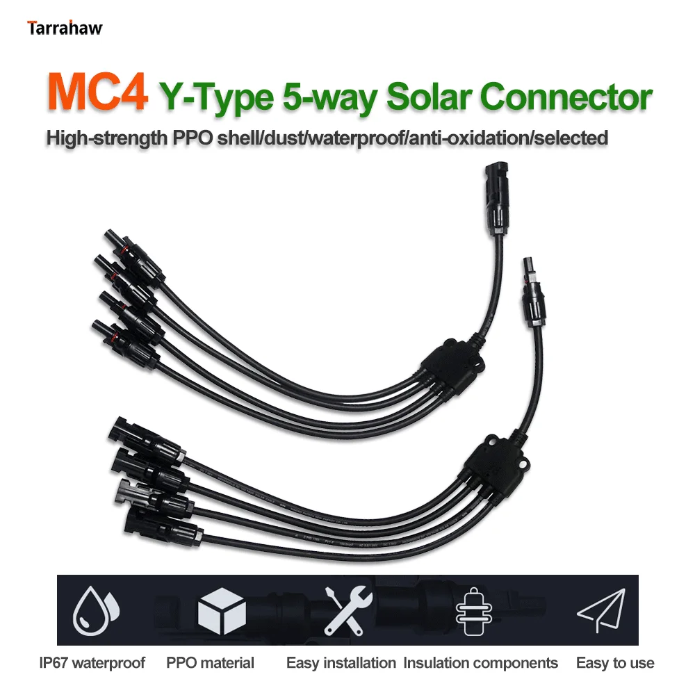 Multi-purpose Solar Panel Parallel Photovoltaic Connector MC4 Adapter 4 Branch 5-way Plug 2.5/4/6mm PV Module Cable Accessories
Multi-purpose Solar Panel Parallel Photovoltaic Connector MC4 Adapter 4 Branch 5-way Plug 2.5/4/6mm PV Module Cable Accessories