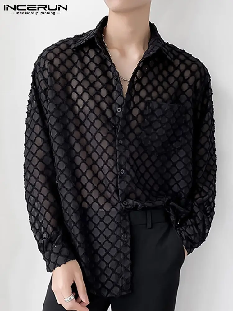 Men Shirt Mesh Patchwork Hollow Out 2022 Lapel Long Sleeve Casual Men Clothing See Through Streetwear Party Camisa S-5XL INCERUN
Men Shirt Mesh Patchwork Hollow Out 2022 Lapel Long Sleeve Casual Men Clothing See Through Streetwear Party Camisa S-5XL INCERUN