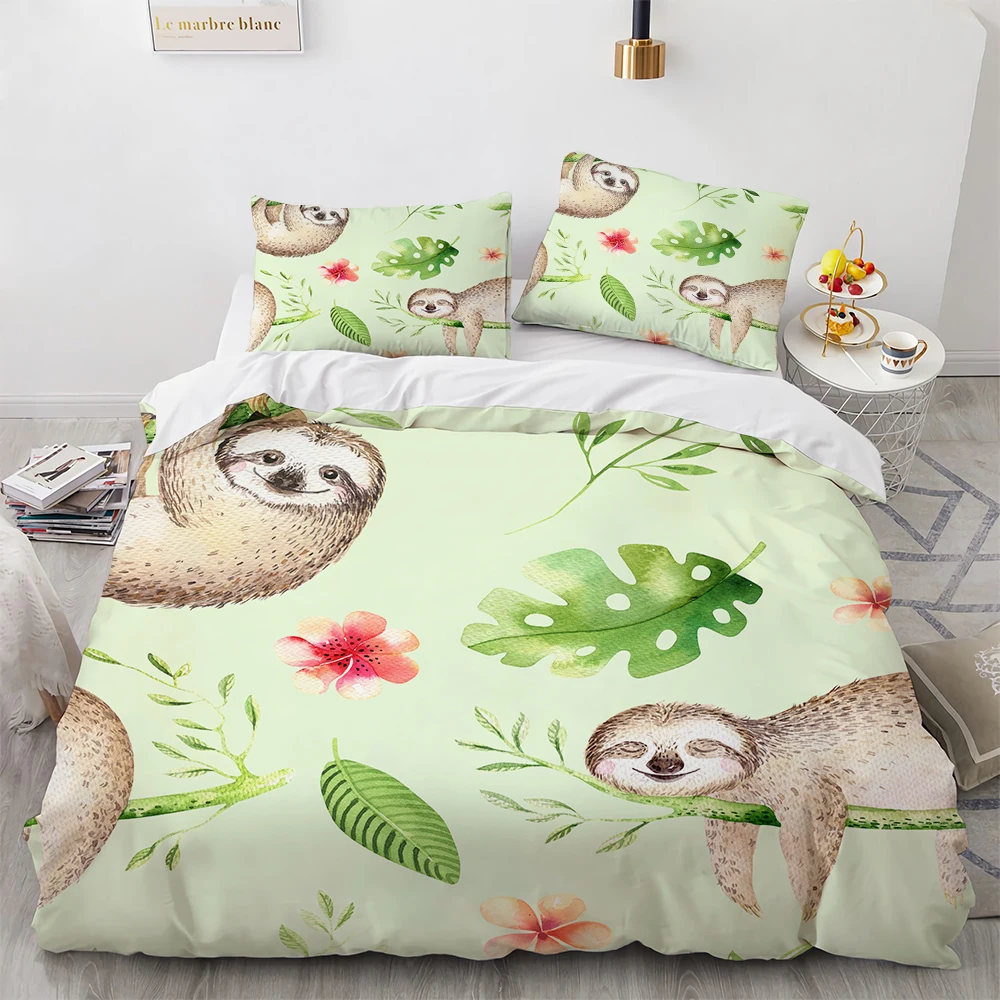 Watercolor Sloth Duvet Cover King Queen Size 3D Cartoon Bedding Set for Kids Teens Adults Wildlife Quilt Cover Animal Pattern
Watercolor Sloth Duvet Cover King Queen Size 3D Cartoon Bedding Set for Kids Teens Adults Wildlife Quilt Cover Animal Pattern
