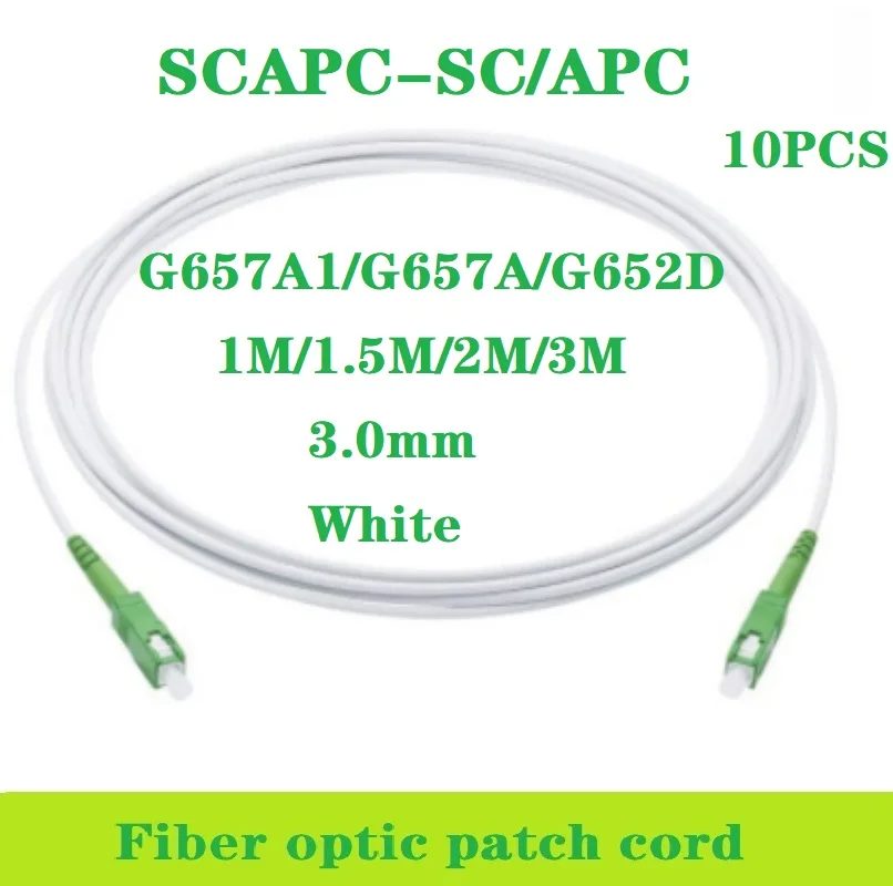 1/1.5/2/3M 10pcs SCAPC Single Mode FTTH G652D/G657A1/G657A2 SX Core 3.0mm Milky White LSZH Jacket Fiber Optical Cable Patch Cord
1/1.5/2/3M 10pcs SCAPC Single Mode FTTH G652D/G657A1/G657A2 SX Core 3.0mm Milky White LSZH Jacket Fiber Optical Cable Patch Cord